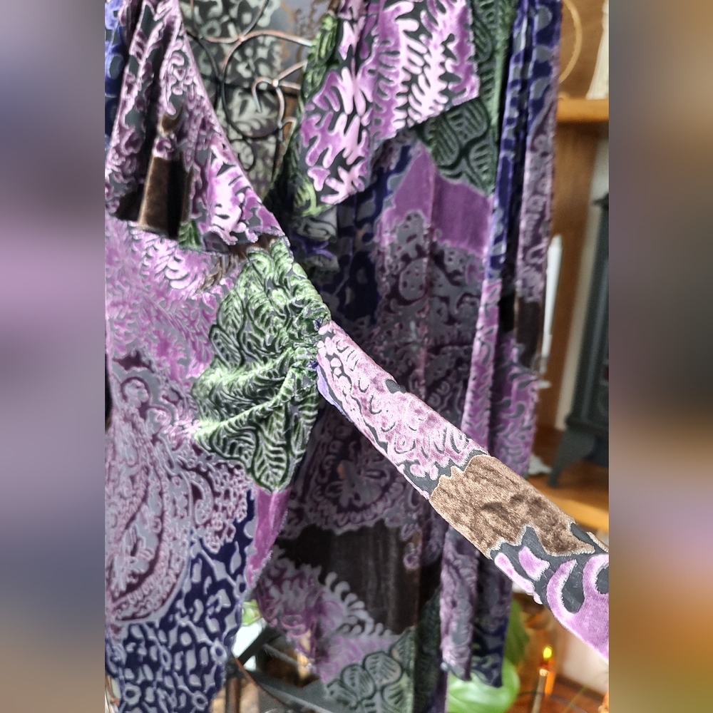 Picadilly Burnout Velvet Wrap Blouse - Picture 6 of 11